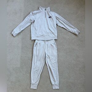 Patagonia Quarter Zip Sweatshirt & Jogger Set Oatmeal Organic Cotton S/XS